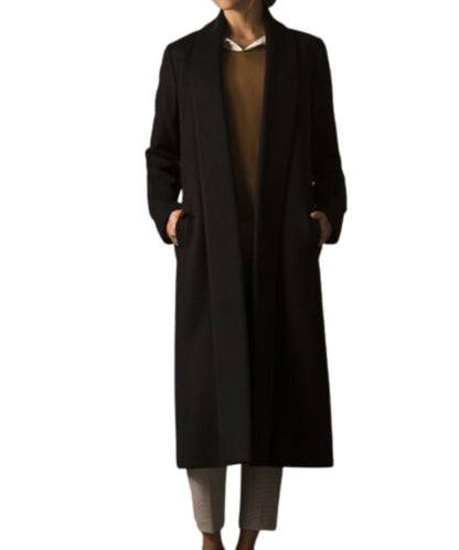 Women's Pure Vicuña Full-Length Swing Coat in Black