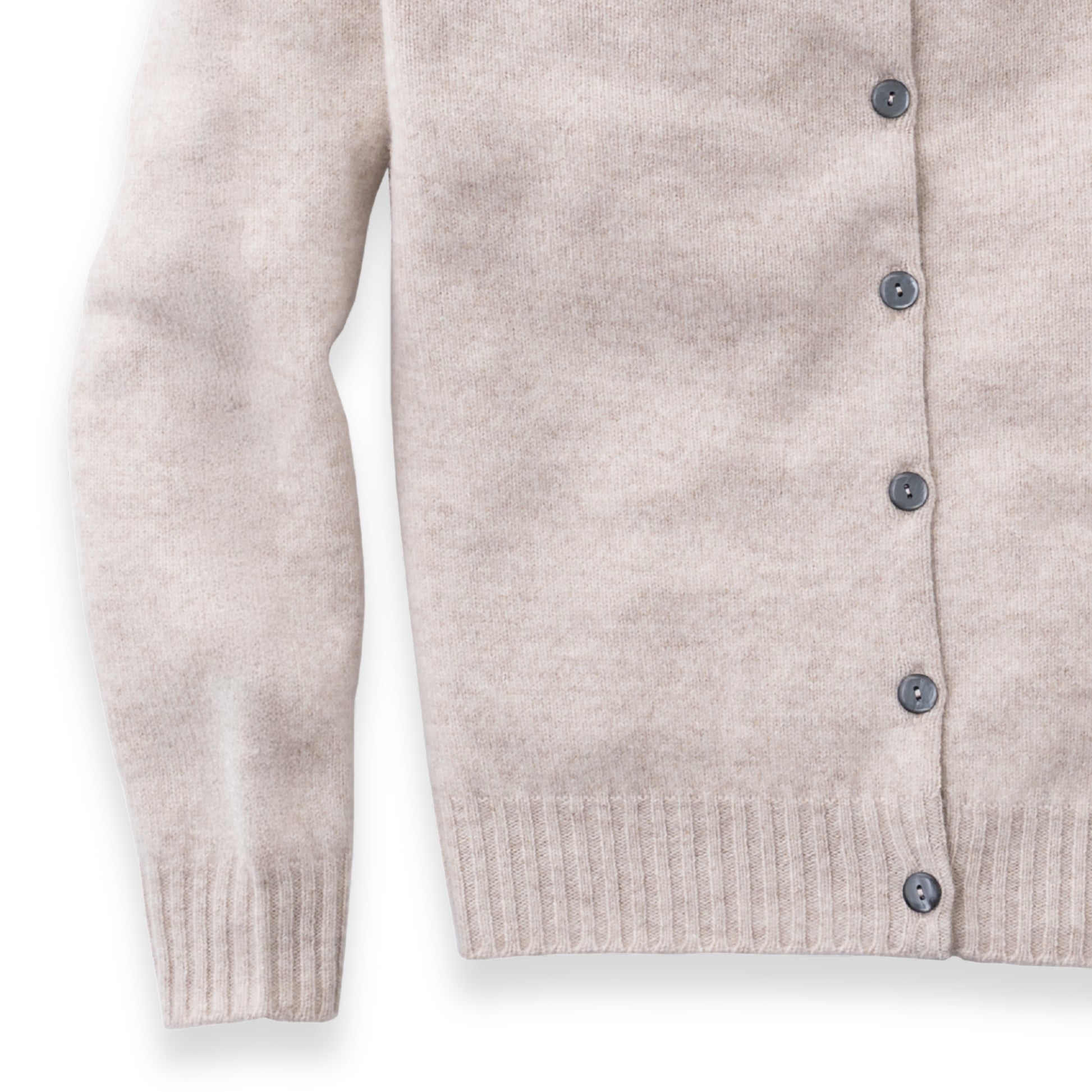 Women's Super-Fine Geelong Lambswool North Star Fair Isle Yoke Cardigan | Linen Beige