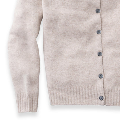 Women's Super-Fine Geelong Lambswool North Star Fair Isle Yoke Cardigan | Linen Beige