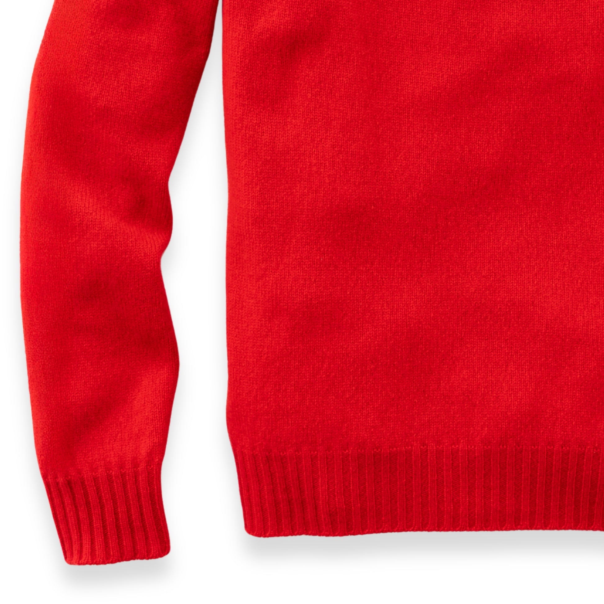 Women's Super-Fine Geelong Lambswool North Star Fair Isle Yoke Sweater | Bright Poppy Red