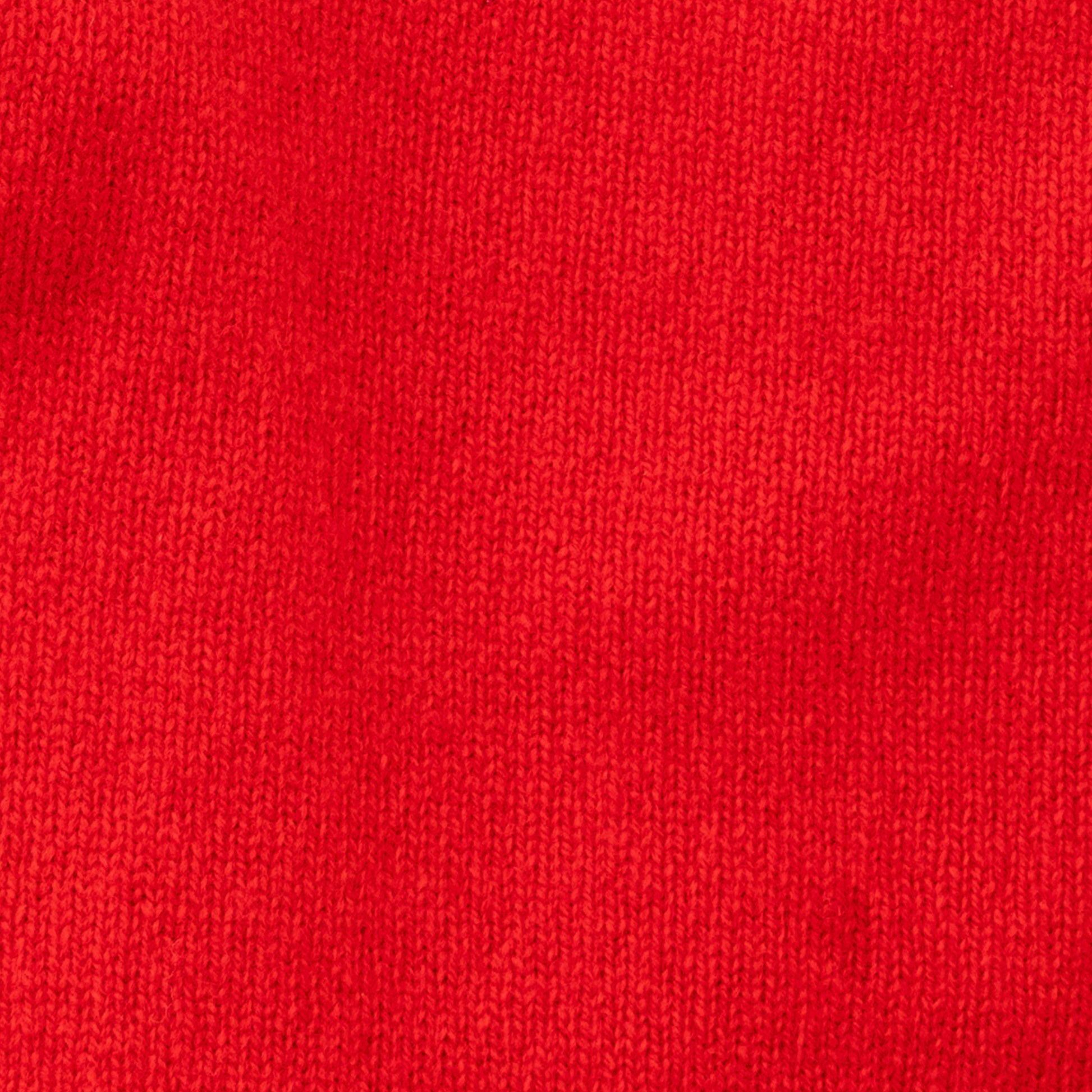 Women's Super-Fine Geelong Lambswool North Star Fair Isle Yoke Sweater | Bright Poppy Red