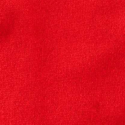 Women's Super-Fine Geelong Lambswool North Star Fair Isle Yoke Sweater | Bright Poppy Red