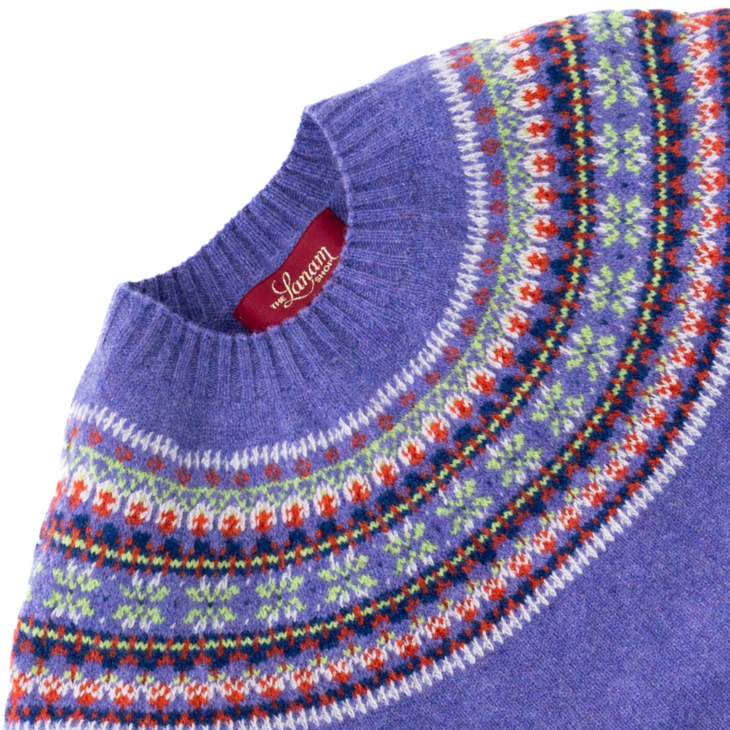Women's Super-Fine Geelong Lambswool North Star Fair Isle Yoke Sweater | Royal Purple Heather