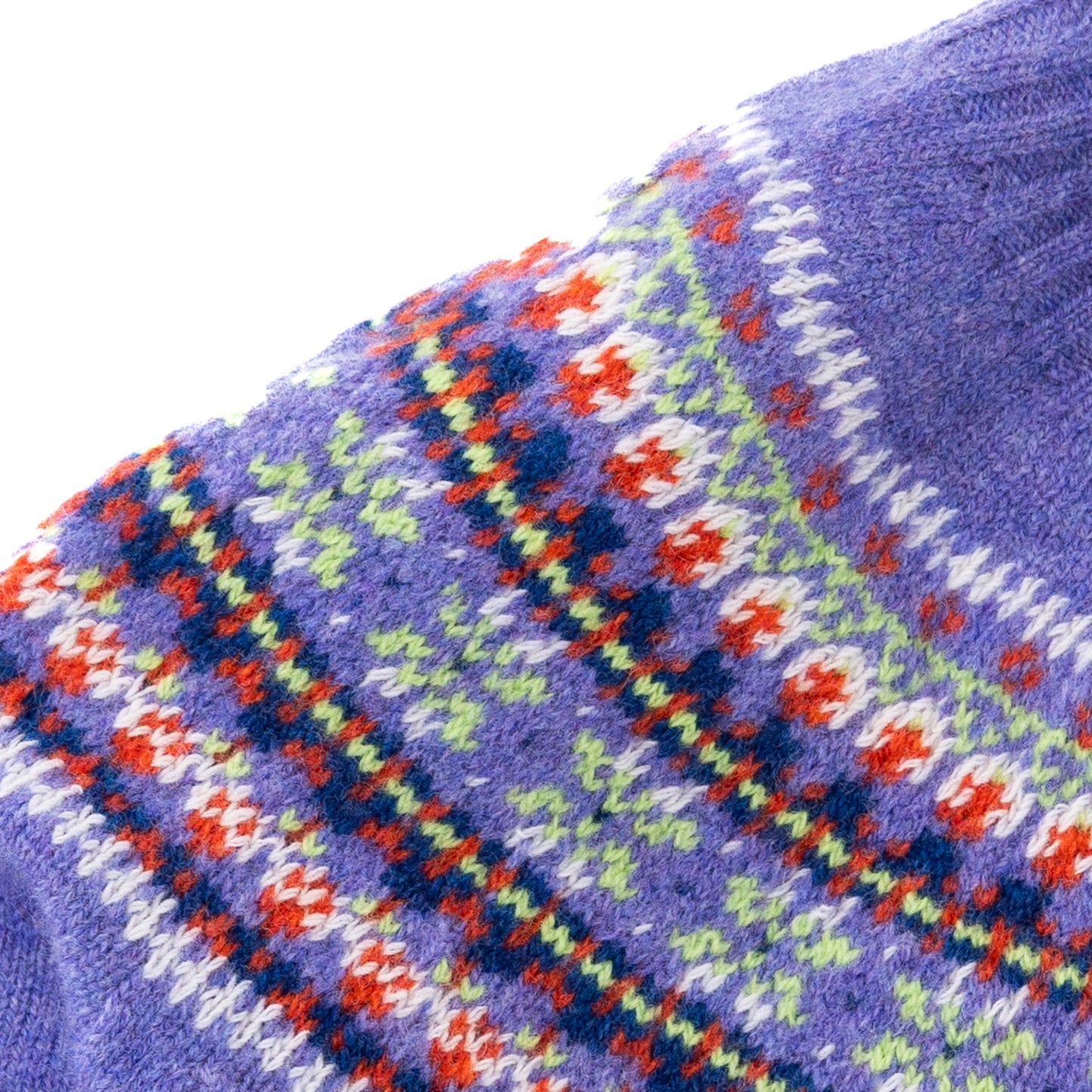 Women's Super-Fine Geelong Lambswool North Star Fair Isle Yoke Sweater | Royal Purple Heather