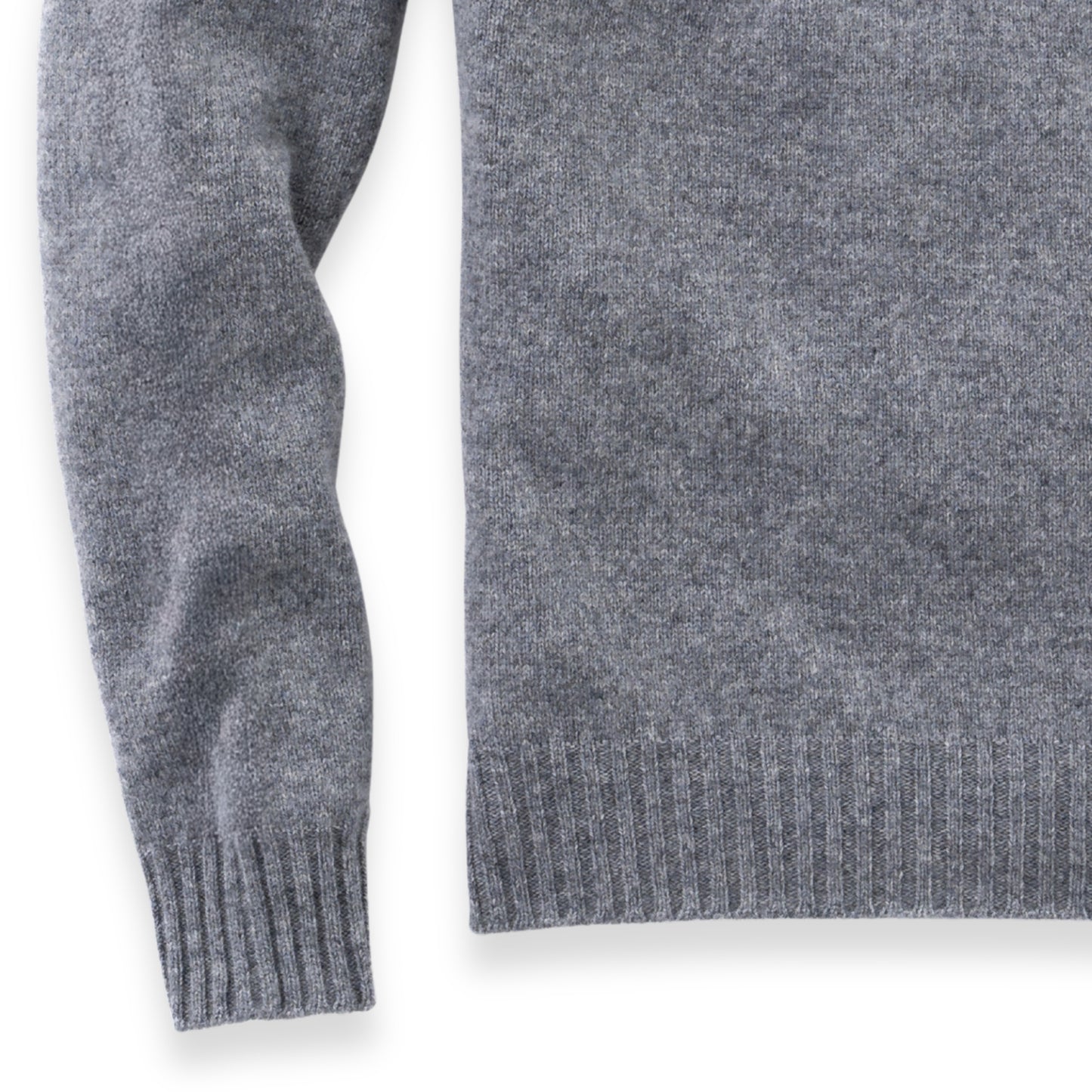 Women's Super-Fine Geelong Lambswool Two-Tone Fair Isle Yoke Sweater | Flannel Grey