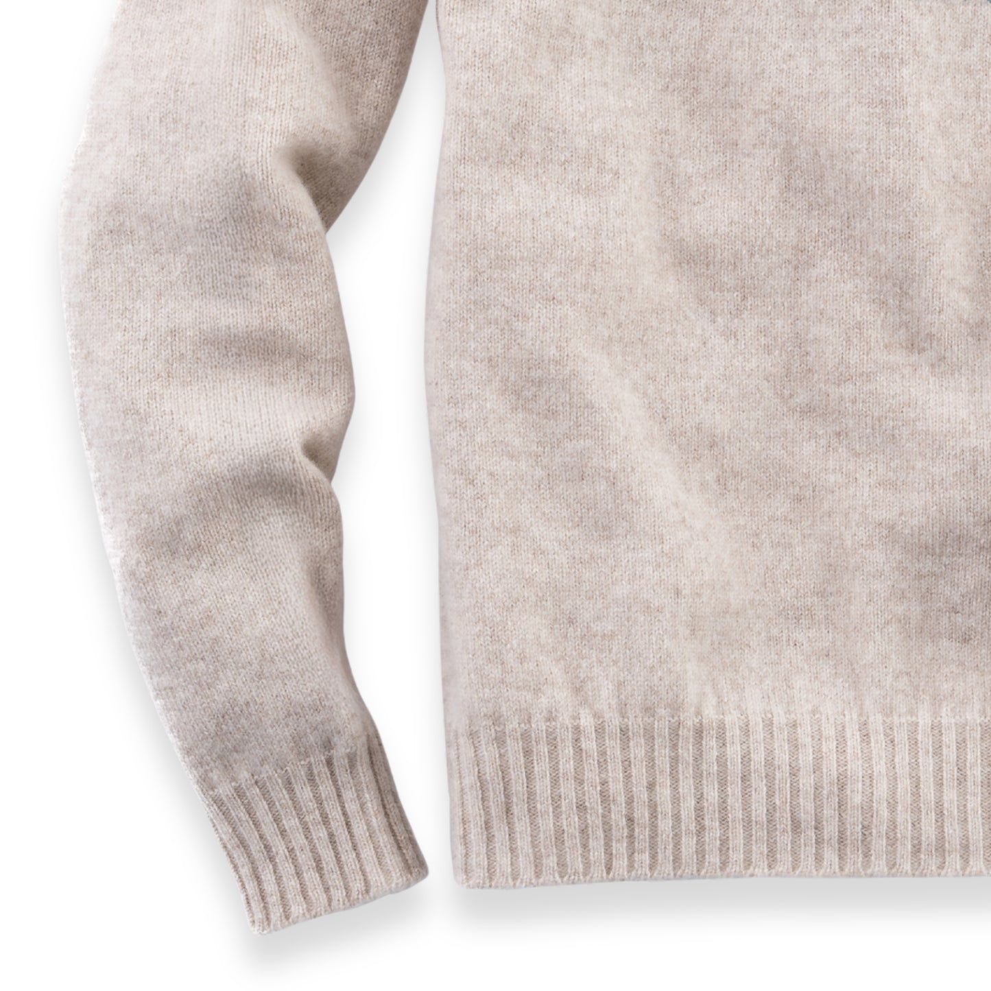 Women's Super-Fine Geelong Lambswool Two-Tone Fair Isle Yoke Sweater | Irish Cream Beige