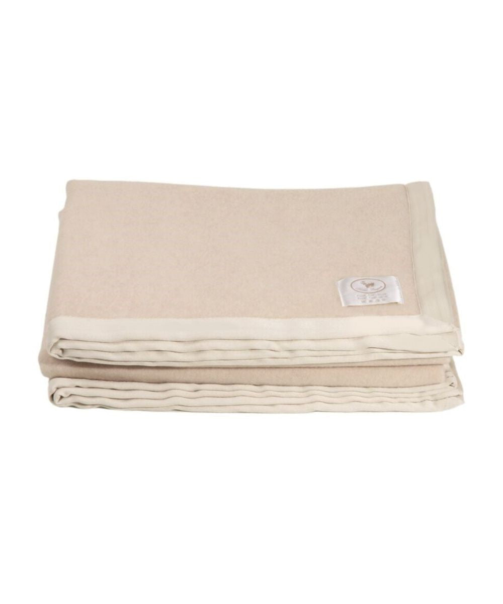 Wool Bed Blanket in Beige