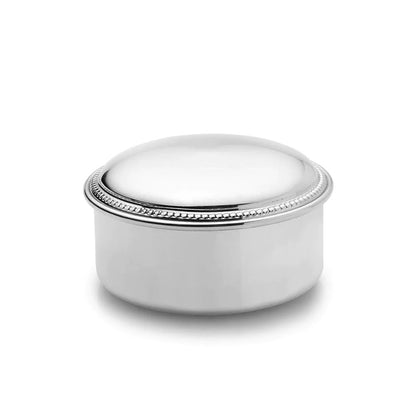 Empire Silver Round Beaded Jewelry Box in Pewter