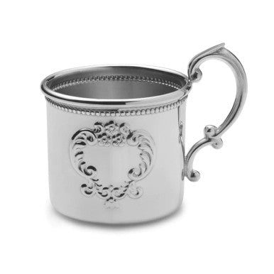 Beaded Pewter Baby Cup with Raised Design