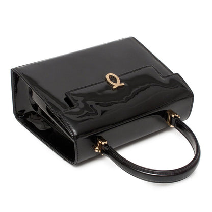 Traviata Handbag, Patent Black/Black