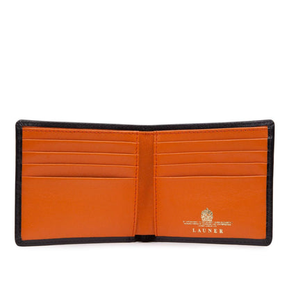 Launer Eight Credit Card Wallet, Black/Orange