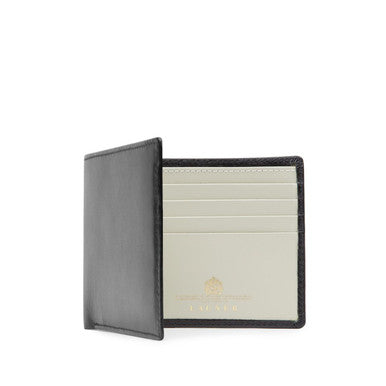 Eight Credit Card Wallet in Black with Bone Interior