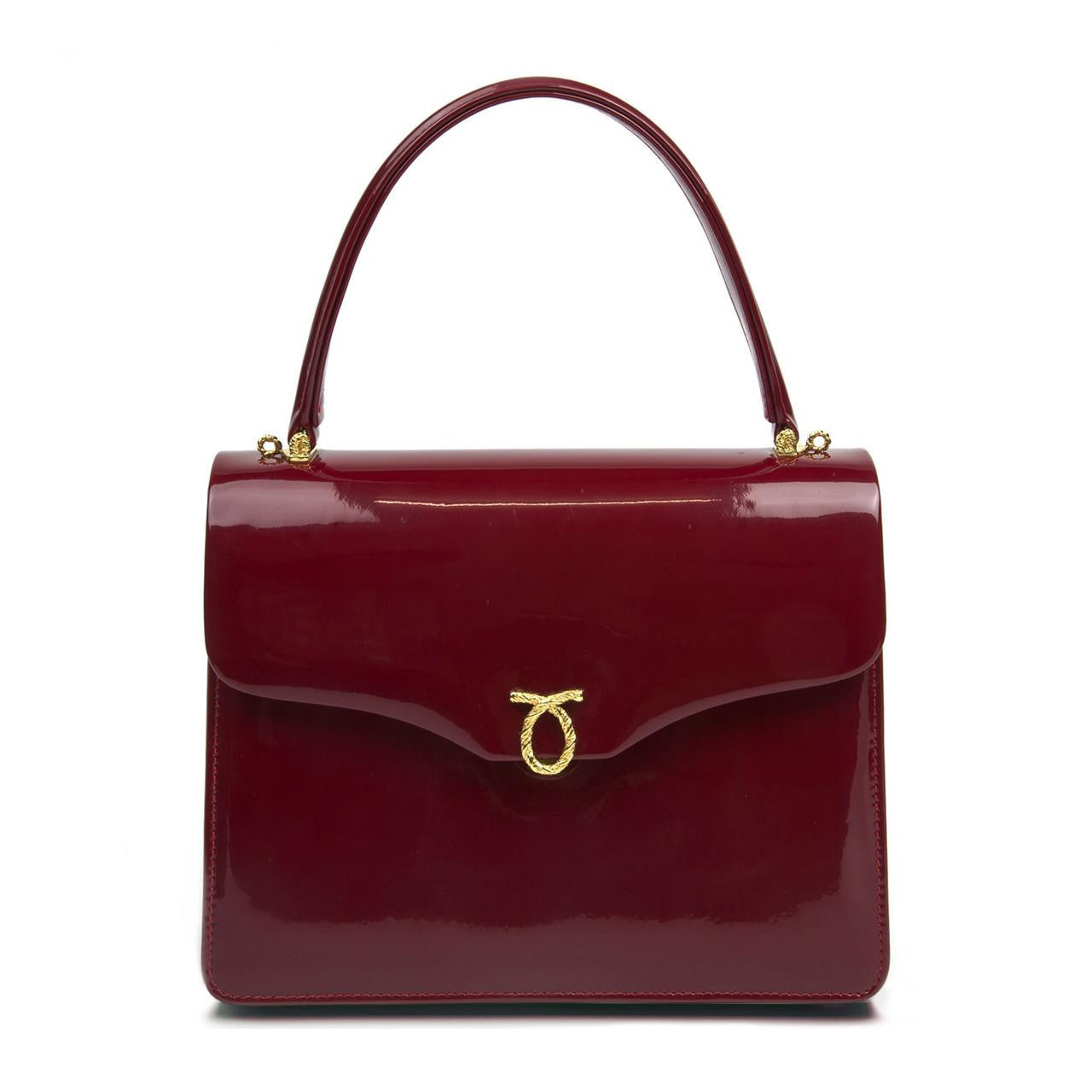 Royale Handbag, Patent Wild Cherry/Black