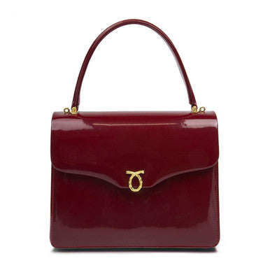 Royale Handbag in Patent Wild Cherry with Black Interior