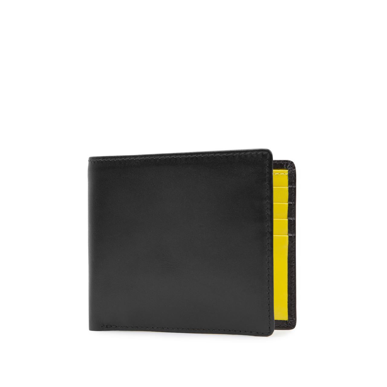 Launer Eight Credit Card Wallet, Black/Chrome Yellow