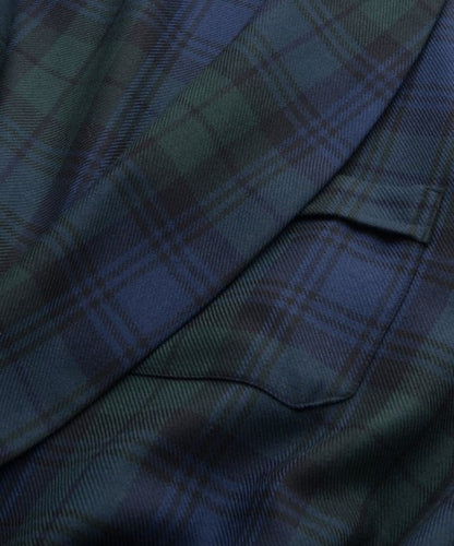 Derek Rose Men's Pure Wool Black Watch Tartan Robe