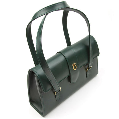 Aida Handbag, Forest Green/Brown