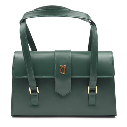 Aida Handbag, Forest Green/Brown