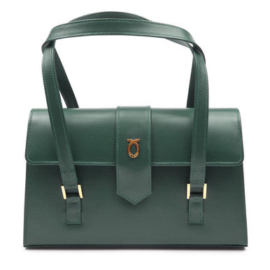 Aida Handbag in Forest Green with Brown Interior