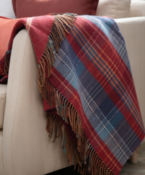 Johnstons of Elgin Lambswool Heritage Sofa Throw Blanket