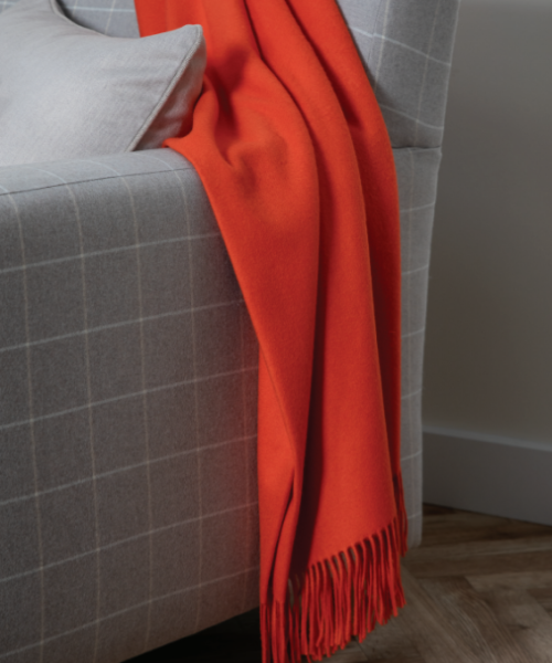 Johnstons of Elgin Cashmere Sofa Throw Blanket