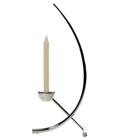 Grand Composition Sterling Silver Candlestick