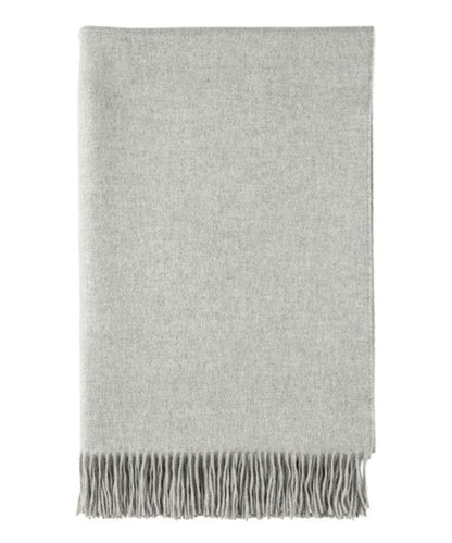 Johnstons of Elgin Cashmere Bed Throw in Silver