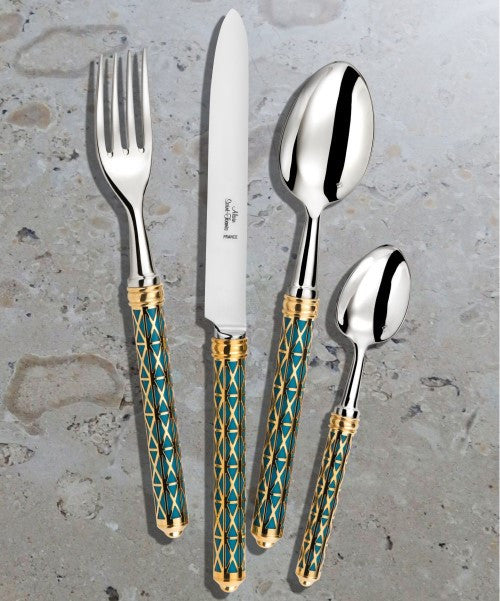 Alain Saint-Joanis Louxor Cutlery Collection (Gold and Blue)