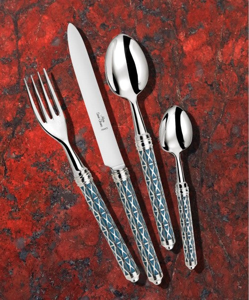 Alain Saint-Joanis Louxor Cutlery Collection (Silver and Blue)