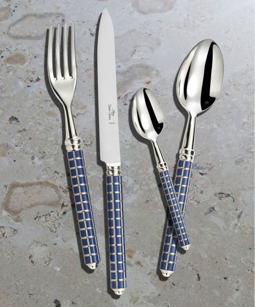 Alain Saint-Joanis Maya Cutlery Collection (Silverplate and Dark Blue)