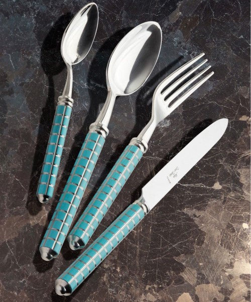 Alain Saint-Joanis Maya Cutlery Collection (Silverplate and Turquoise)