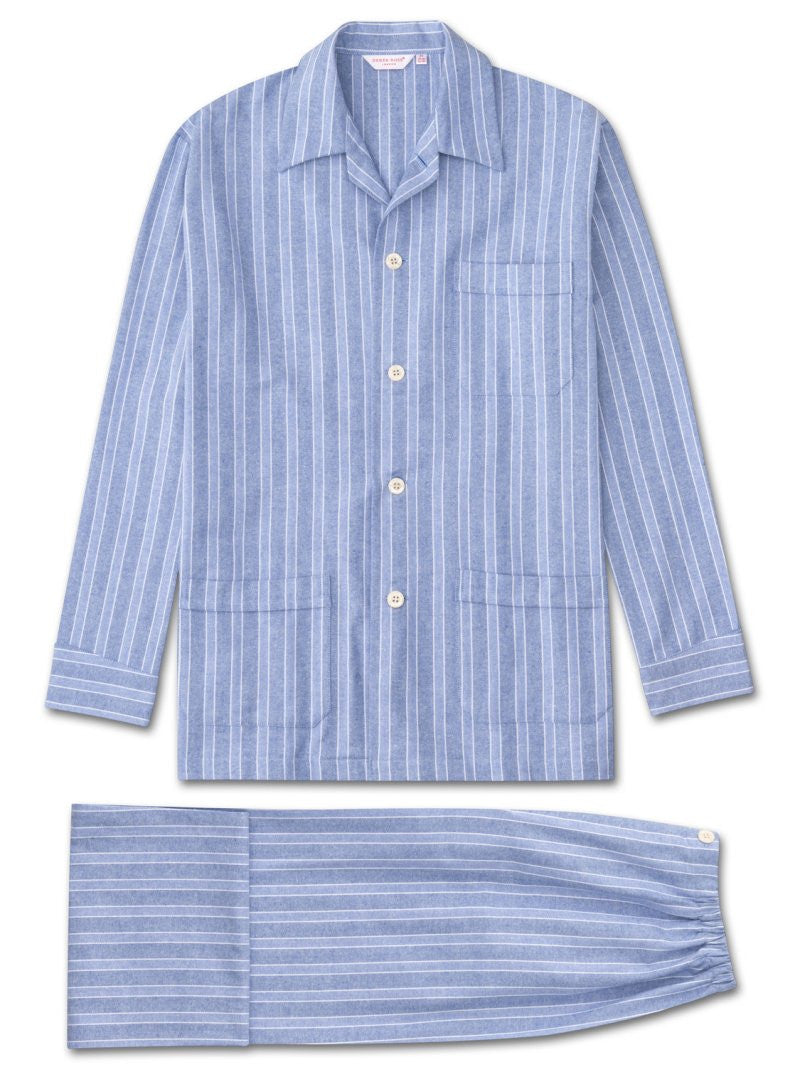 Derek Rose Men's Brushed Cotton Herringbone Stripe Pyjamas