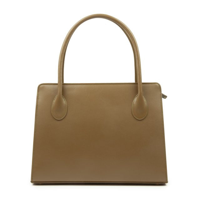 Olympia Handbag in Fawn Brown with Cloud Blue Interior