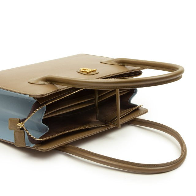 Customize your Launer handbag by selecting exterior, interior and gusset colors