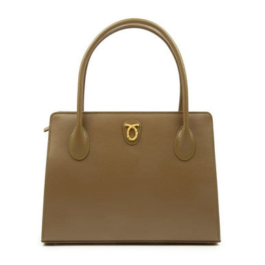 Olympia Handbag in Fawn Brown with Cloud Blue Interior