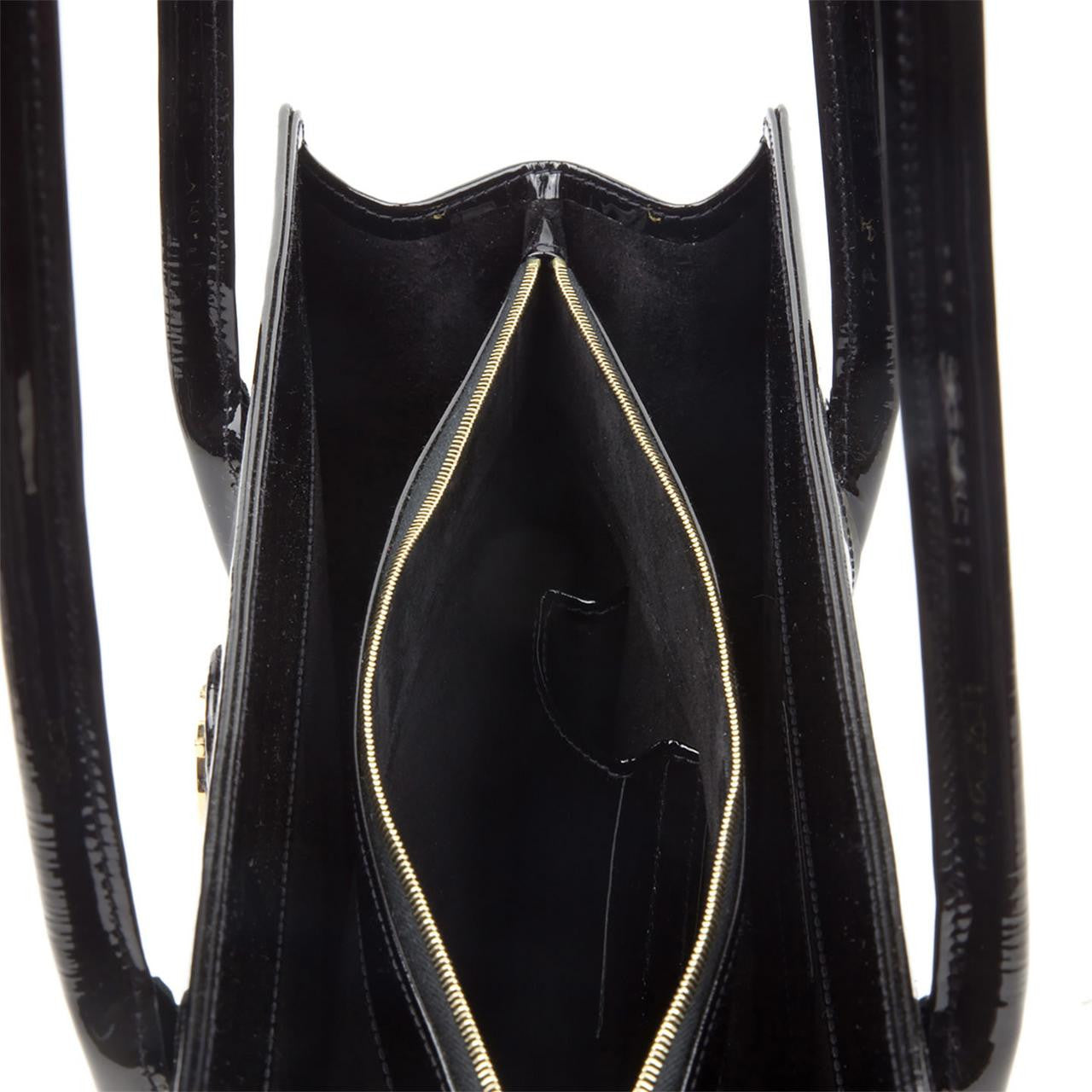 Lydia Handbag, Patent Black/Black