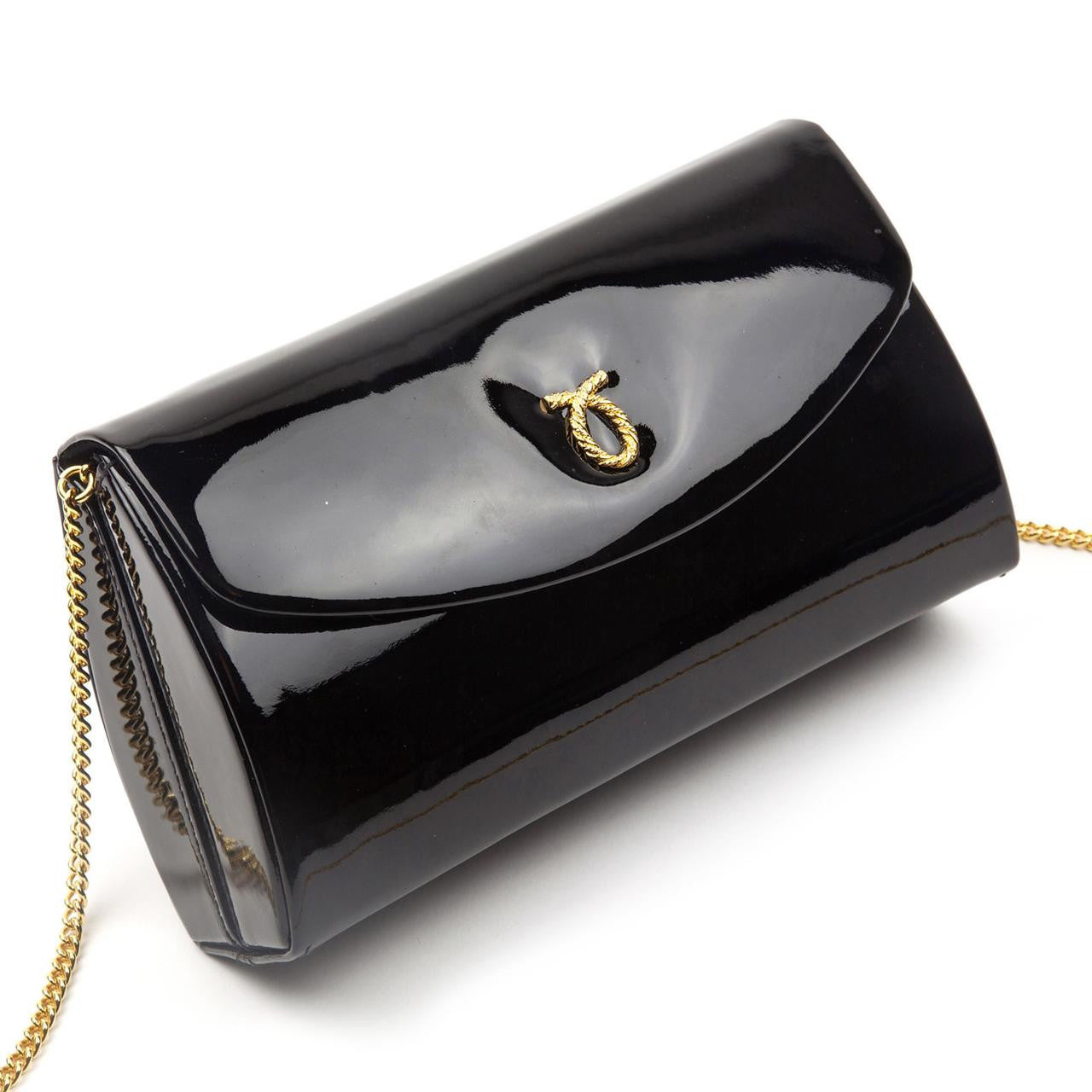 Tosca Handbag, Patent Black/Black