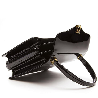 Royale Handbag, Patent Black/Black