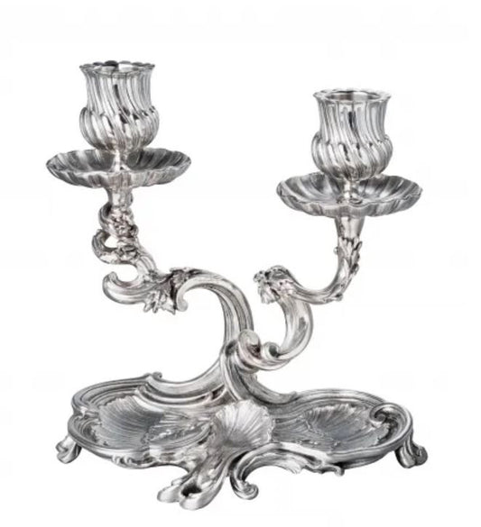 Rocaille Double Arm Candlestick