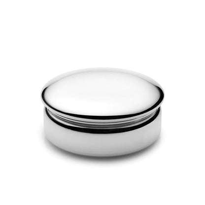 Empire Silver Large Round Plain Jewelry Box in Pewter