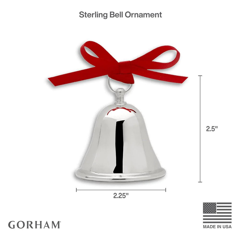 Gorham Plain Sterling Silver Christmas Bell Ornament