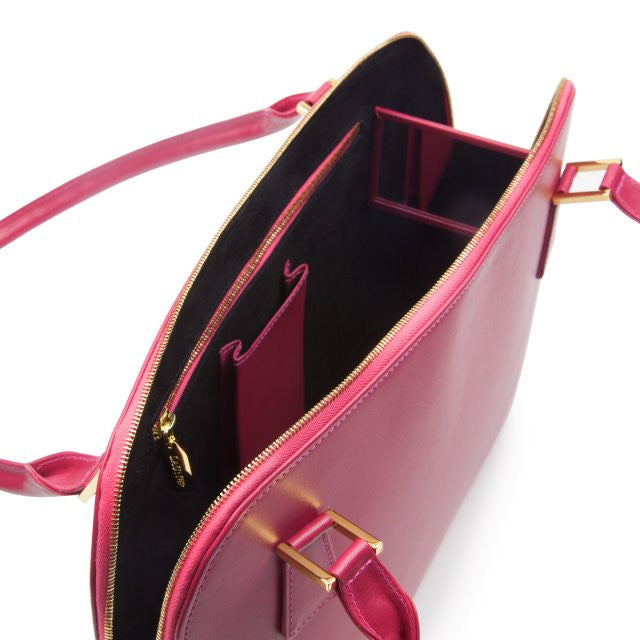 Sue Handbag in Dark Pink with Black Interior