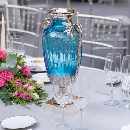 Blue Crystal Laural Vase