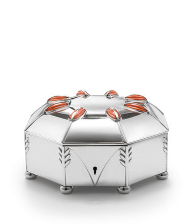 Sugar Box with Coral by Koloman Moser in Sterling Silver